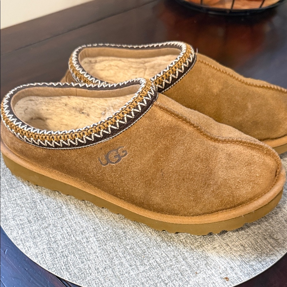 UGG Tasman Chestnut Suede Slip-Ons